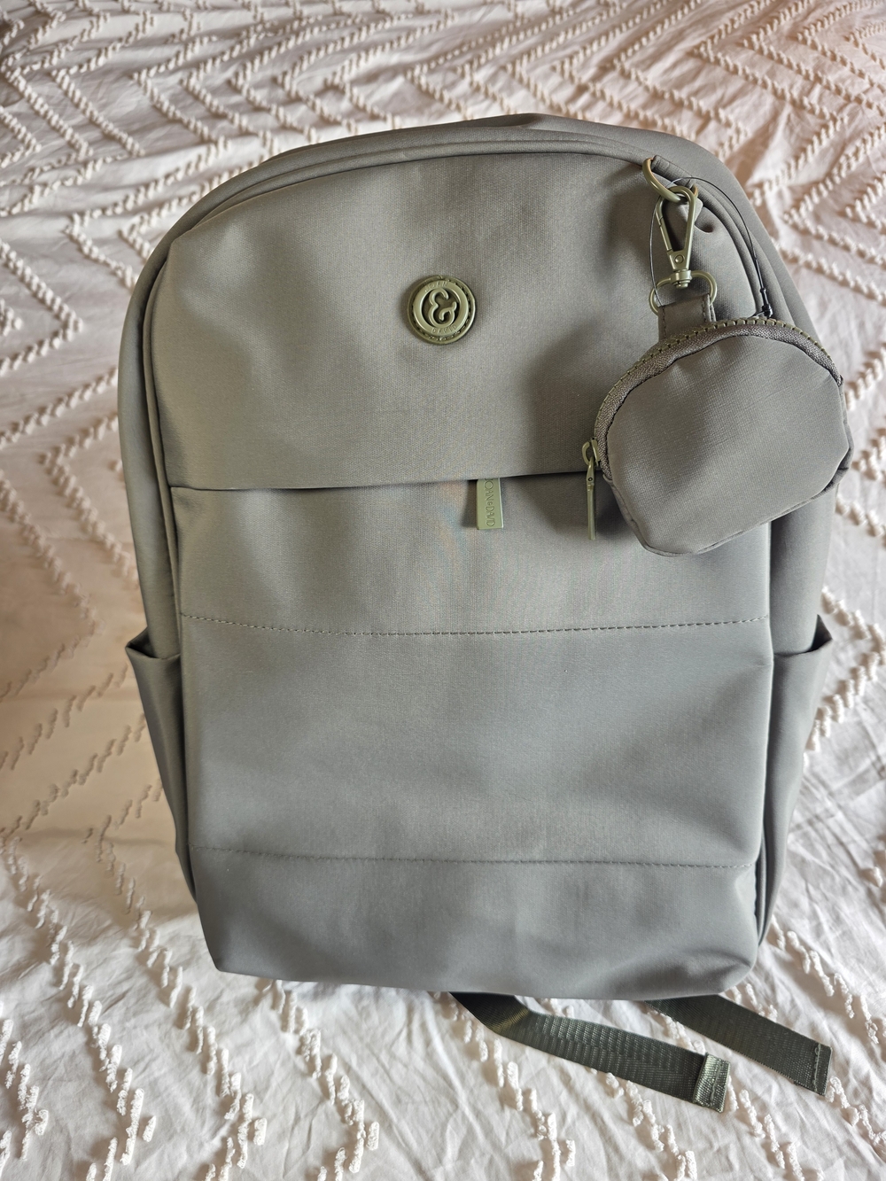 NWT Men's Olive Green Backpack with Coin Pouch